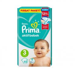 پوشک پریما سایز ۳ بسته ۶۲ عددی