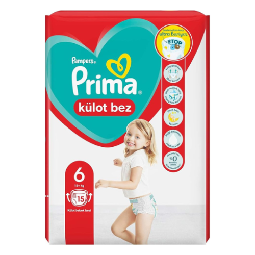 پوشک شورتی پریما پمپرز سایز6 بسته 15 عددی